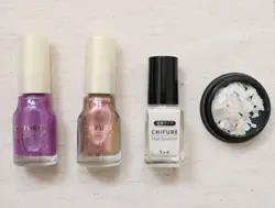 大人配色の上品ヨーヨー柄ネイル使用アイテム