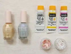 ナチュラルで優しいヨーヨー柄ネイル使用アイテム