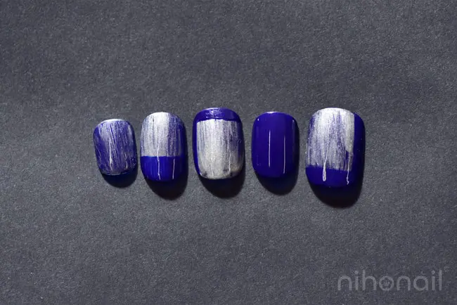 大理石風シンプルネイビーネイル